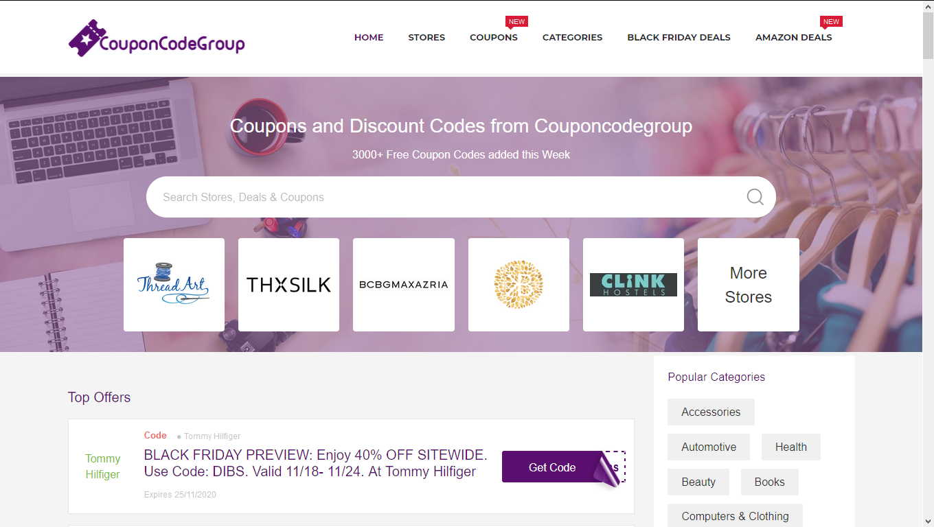 Couponcodegroup coupons site